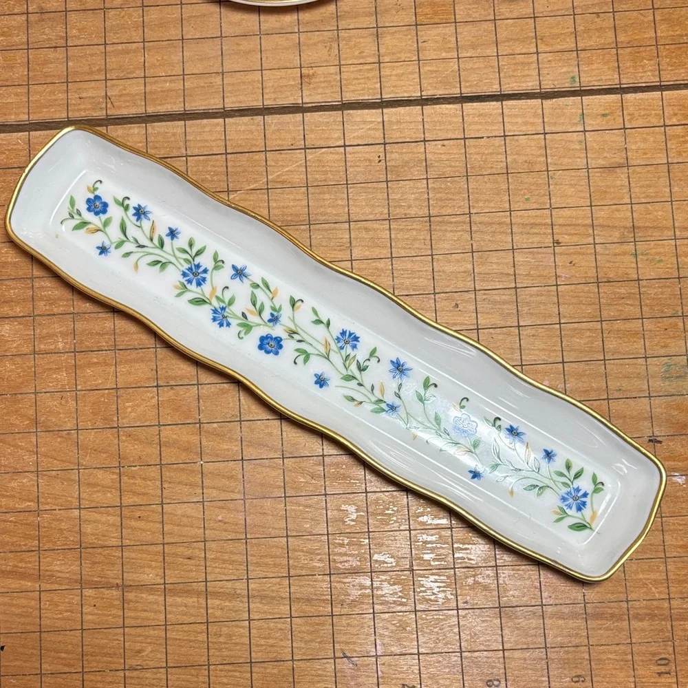 Wedgwood Hathaway Rose Dish, Limoges Tray and Toscany Collection Trinket Holder